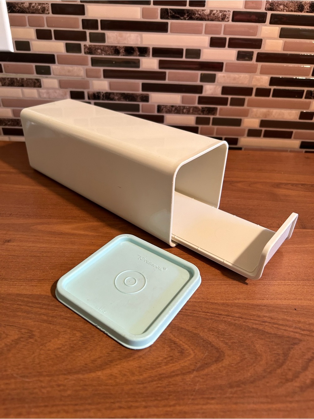 Vintage Tupperware Cheese Keeper Storage Dispenser with Mint Lid